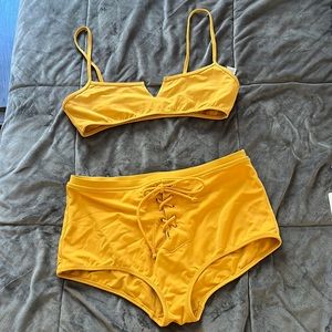 Hello 70s high waisted bikini set
